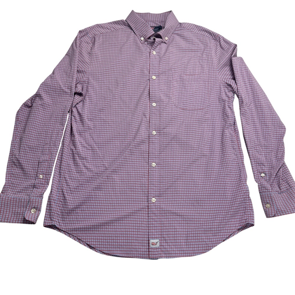vineyard vines performance Murray Button Down‎ Short Checkered Men Sz M